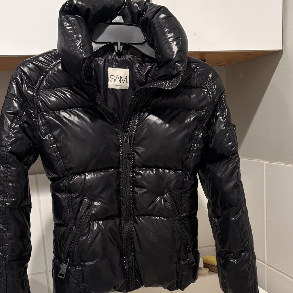 SAM Shiny Black Quilted Jacket